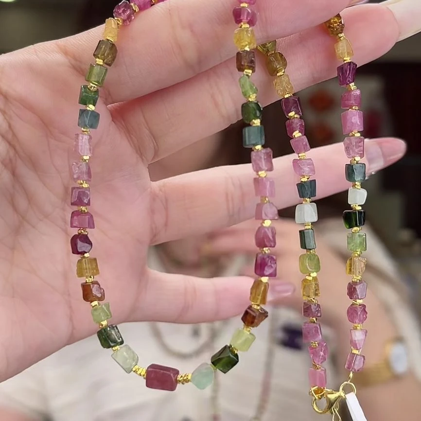 05801827/银S925镶嵌碧玺碧玺项链多样性发货