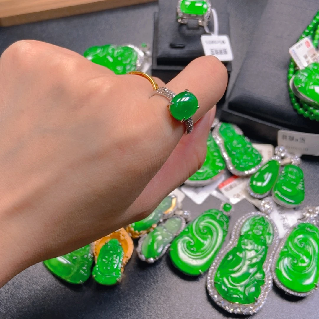 翡翠银S925镶嵌吊坠(不含链)