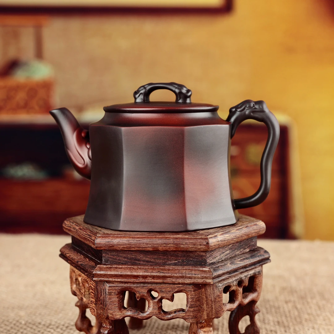紫陶八方龙权壶八方来财高端泡茶壶大容量精品茶壶（林世科）