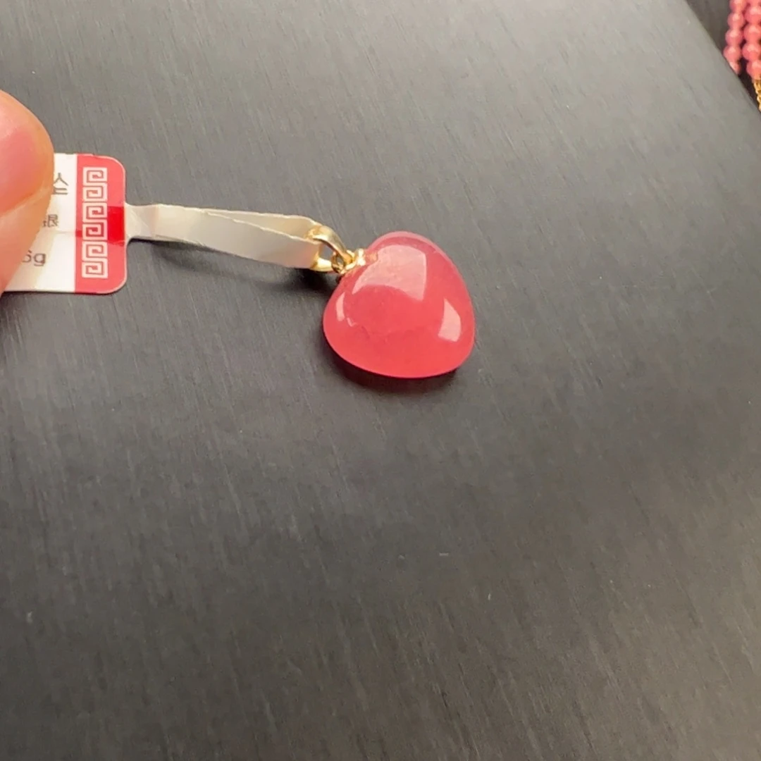 菱锰矿（红纹石）银S925镶嵌吊坠(赠链)