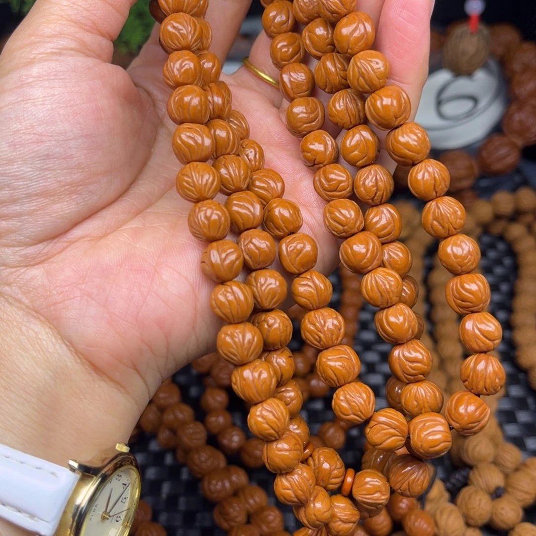 王***王桃核手串玉龙脊108脖挂