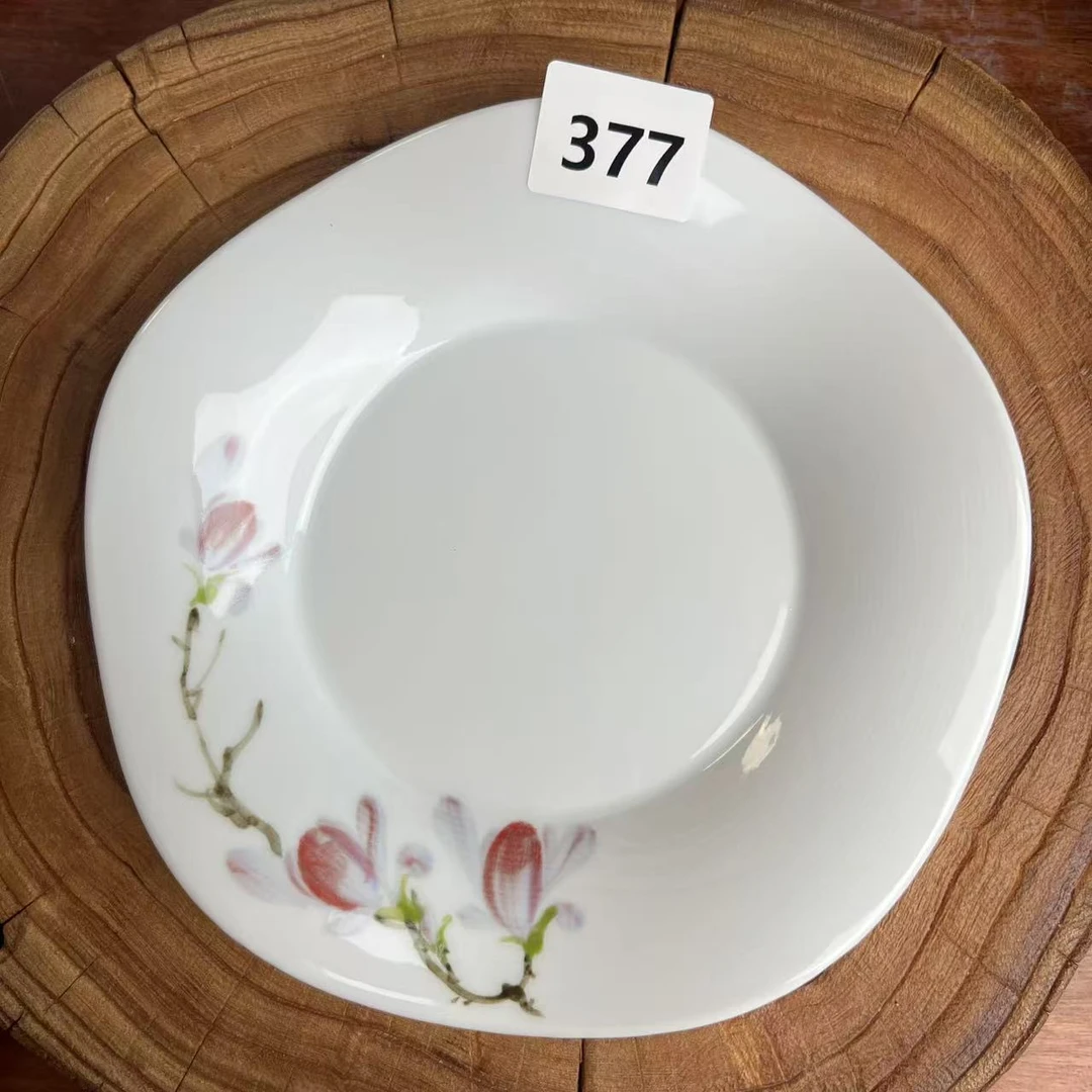 景德镇手绘釉中彩（食品级）波浪盘菜盘餐盘家用377