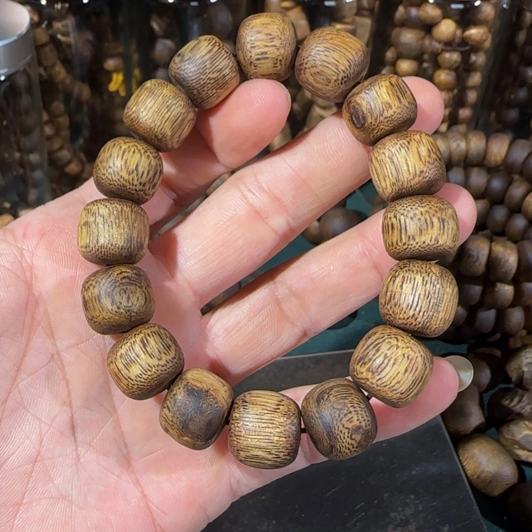 花***天沉香手串白棋老料苹果珠1.4