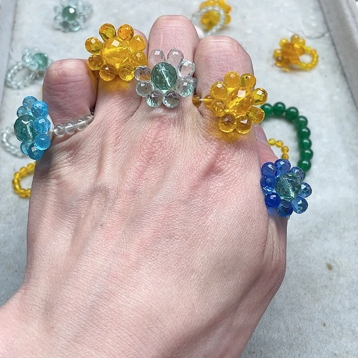 玛瑙/玉髓珠宝半成品未镶嵌5个戒指