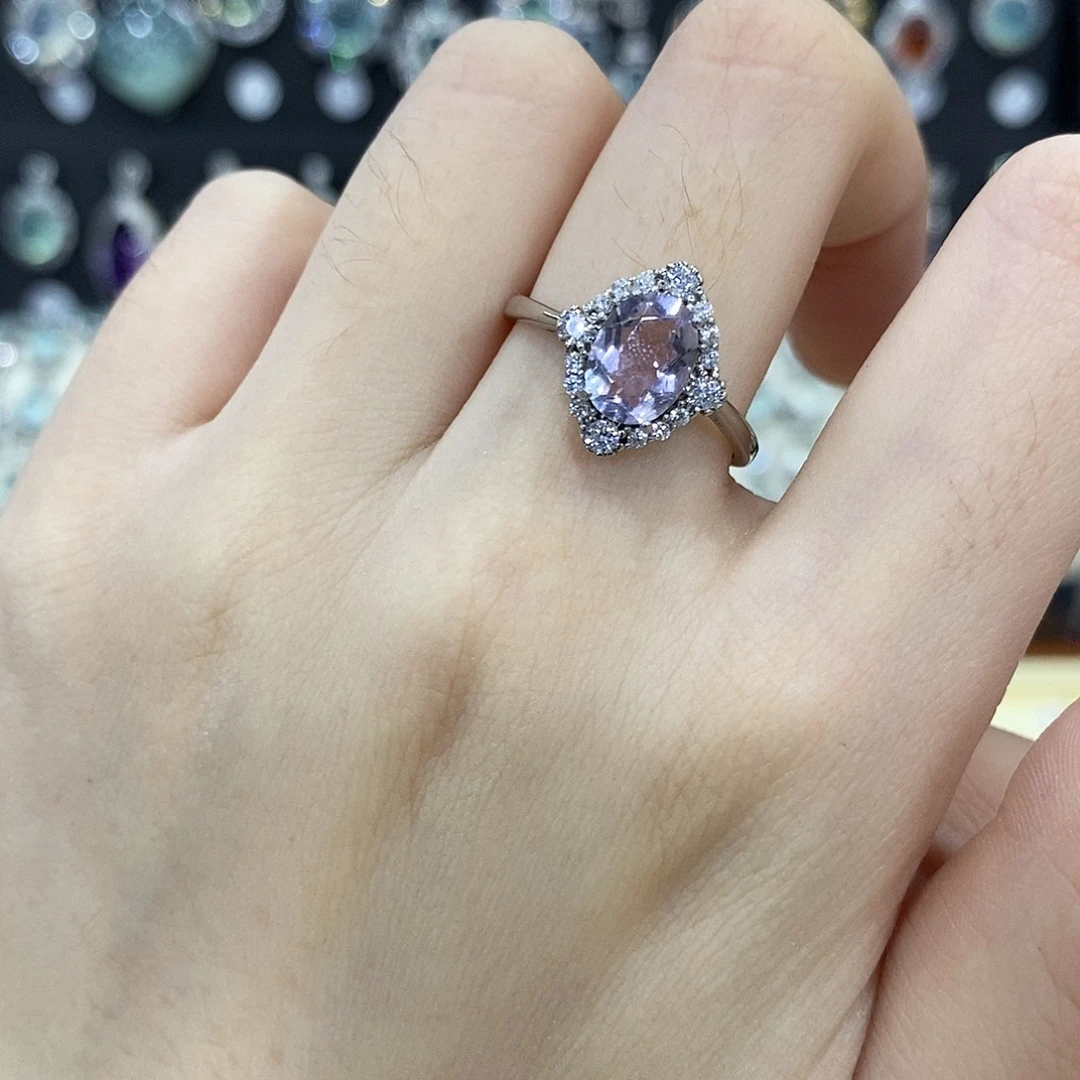 戒指银S925镶嵌紫晶