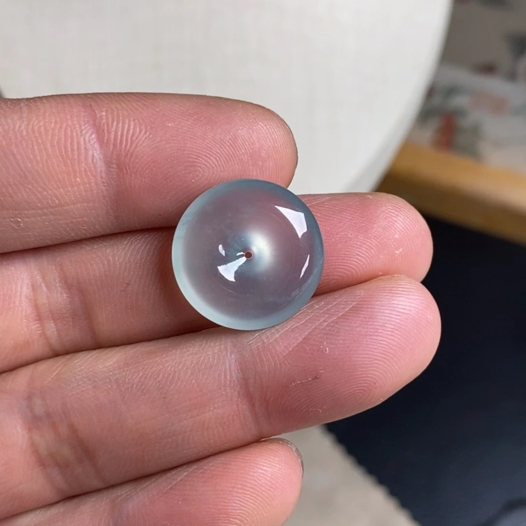 翡翠未镶嵌颈饰高冰淡晴底强光感强平安扣18.4-5.4