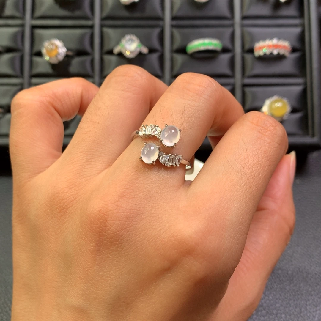 翡翠银S925镶嵌戒指