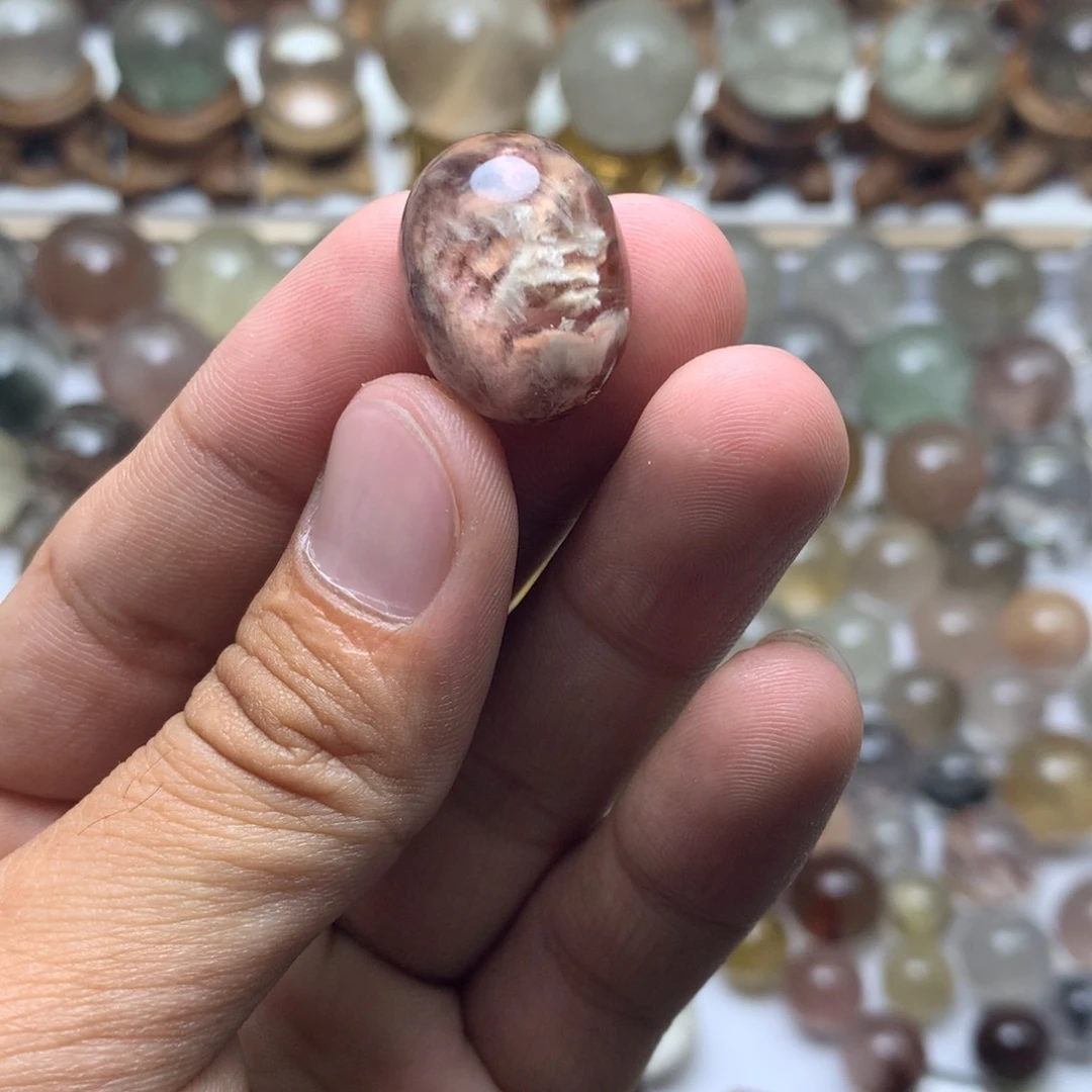 水晶珠宝半成品未镶嵌兔毛蛋面