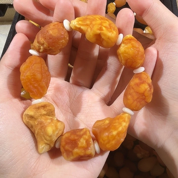 琥珀未镶嵌手链蜜蜡海漂手串