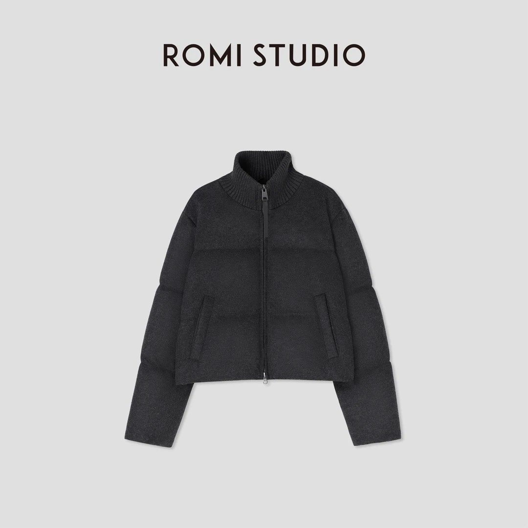 ROMI STUDIO“温暖如初”90白鹅绒澳洲进口绵羊毛混纺外套 441YS100