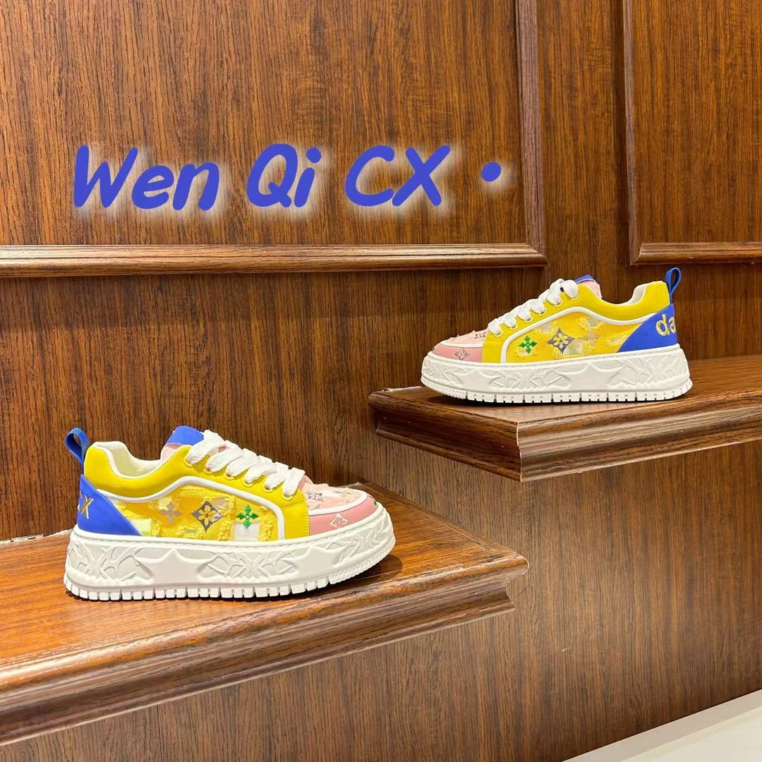 春夏新款厚底男士布面韩版简约百搭时尚潮流轻奢欧洲站男士休闲鞋