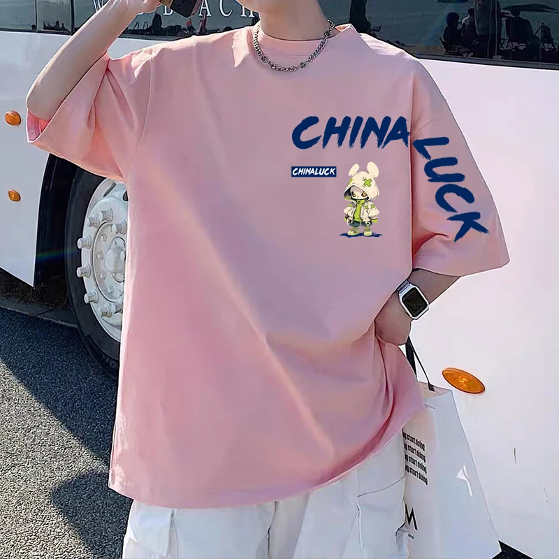 青少年纯棉短袖T恤男装夏季宽松大码上衣欧美式潮酷情侣嘻哈半袖