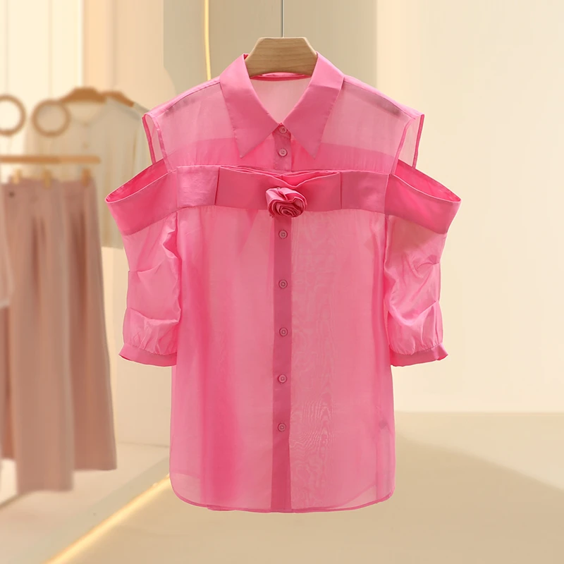 【良月】百搭设计感露肩洋气时尚衬衫2025春季七号铺专柜品牌女装