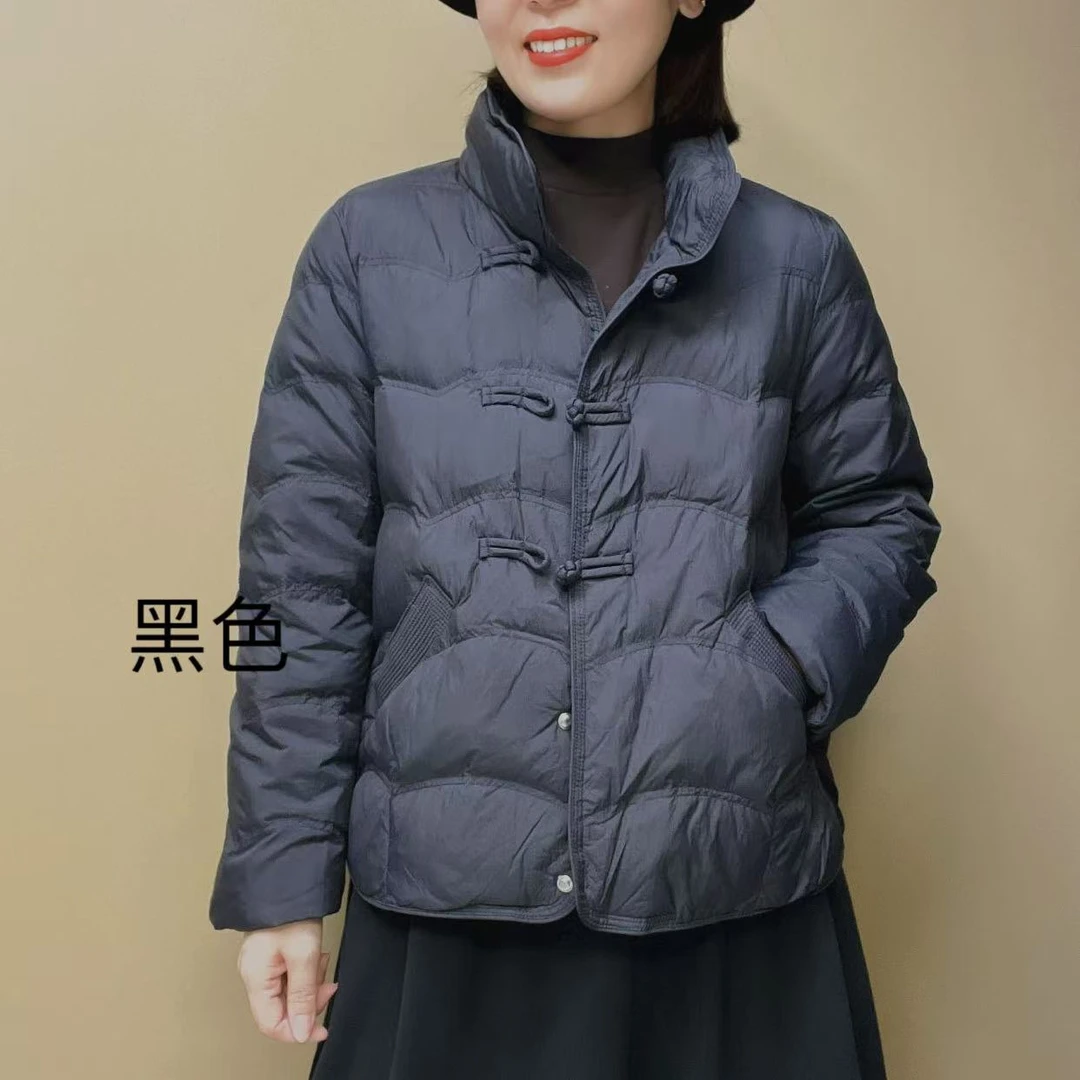 8811 时尚立领90绒盘扣短款保暖羽绒服