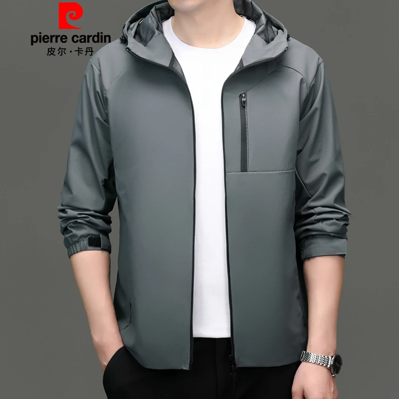皮尔卡丹冲锋衣外套男春秋2025新款商务休闲夹克百搭时尚夹克外套