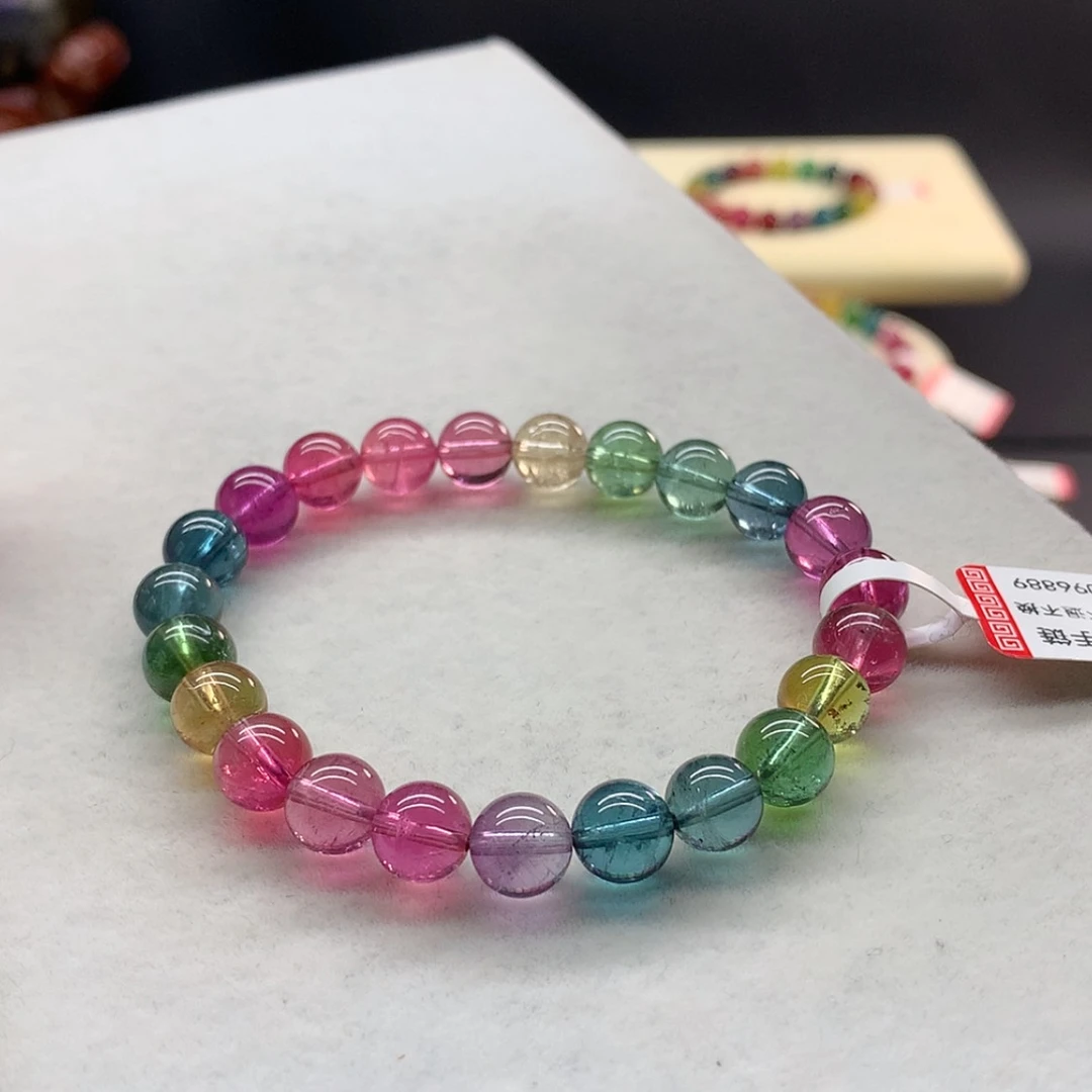 【闪购商品】未镶嵌手链碧玺荧光色标单圈8