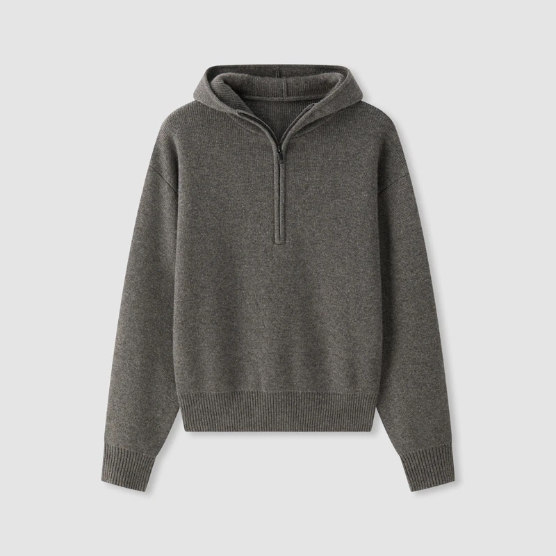 【冬姐自主品牌】VOR 羊绒羊毛连帽套头长袖针织上衣女 V25300147