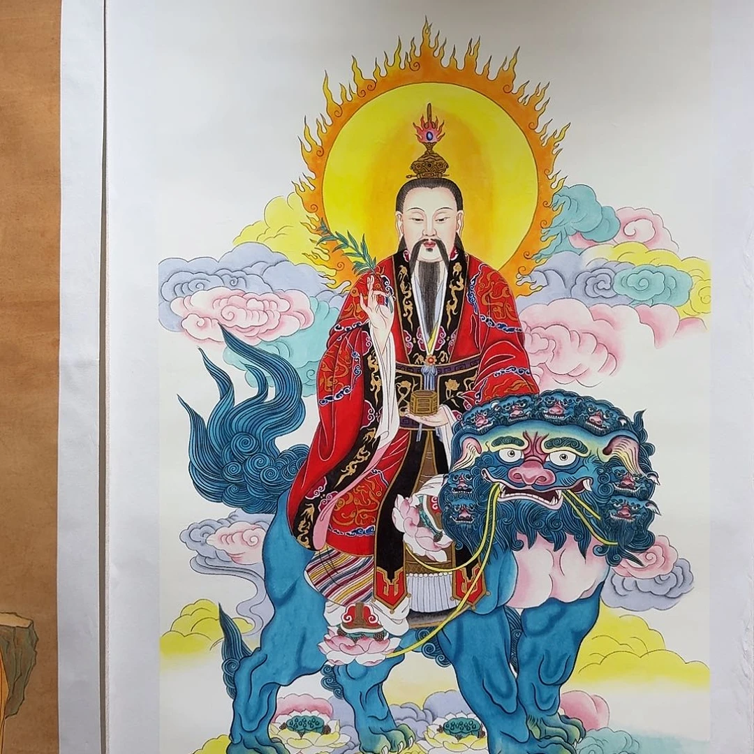 凌***虚国画太乙救苦天尊一副作品