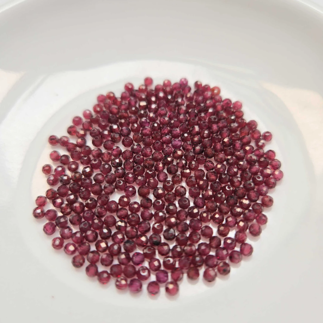 多样性发180颗石榴石切割面散珠卡2mm+