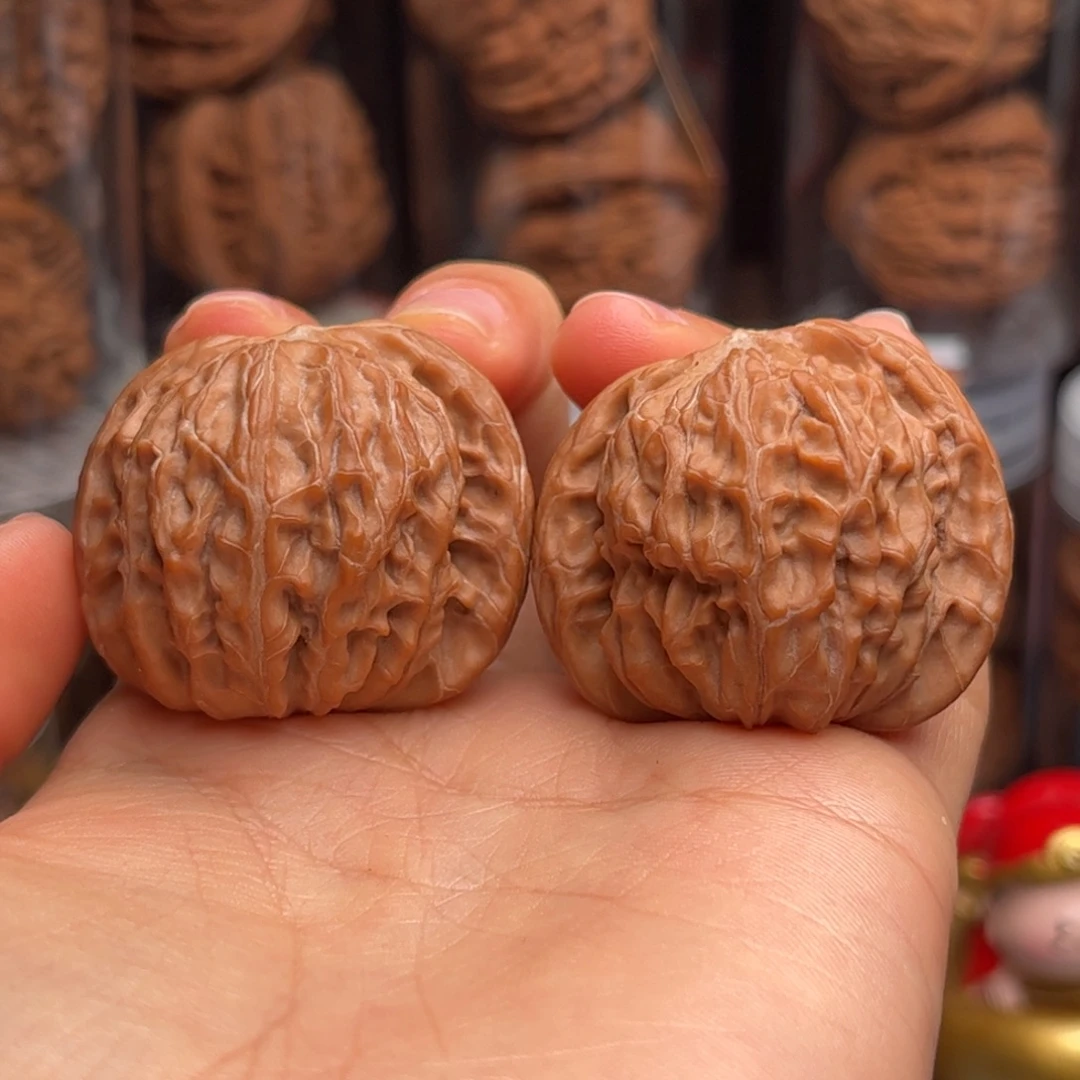 把件文玩核桃磨盘 38 全品红油皮山地