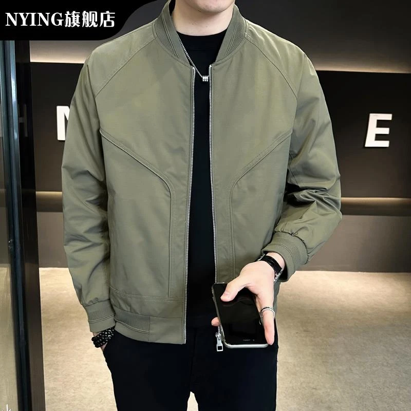NYING夹克男士外套秋季2025新款高端棒球领韩版潮流百搭休闲外套