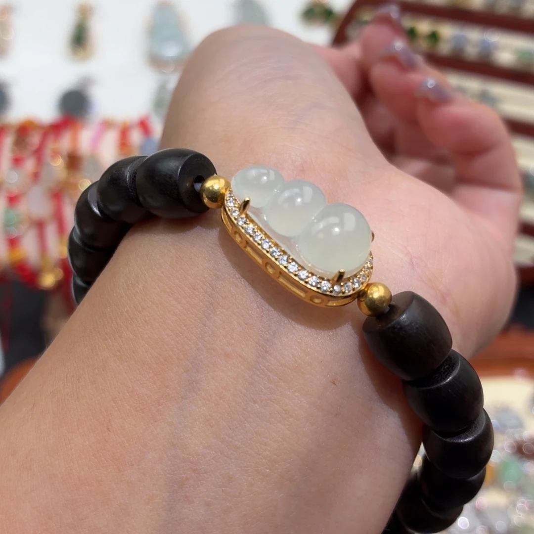 翡翠银S925镶嵌颈饰手串