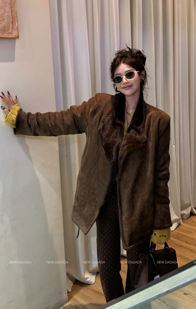 利达 NEW DADADA 复古百搭时尚休闲修身气质外套QHM2566