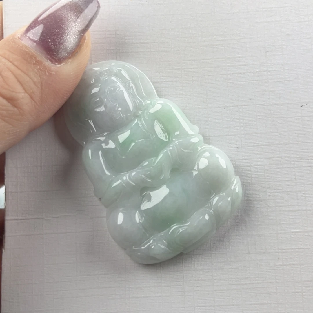 翡翠未镶嵌颈饰观音微瑕介意勿拍不不换