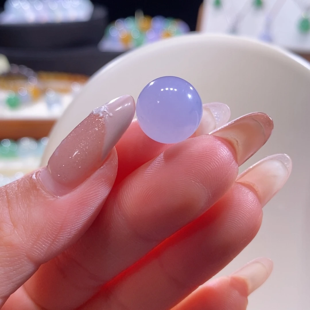 翡翠未镶嵌颈饰翡翠冰深梦幻紫珠13+