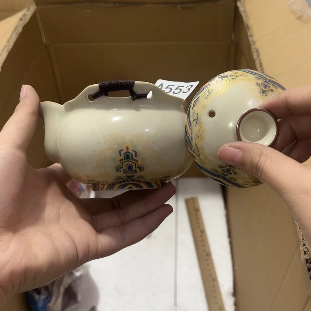 瓷片茶摆件工艺品摆件666