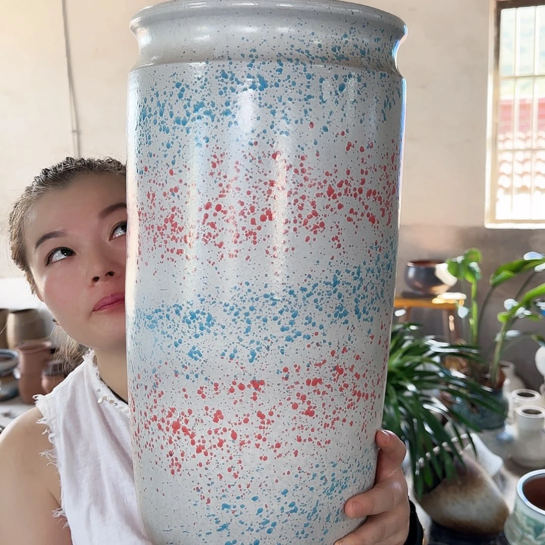 紫砂花盆高43口22