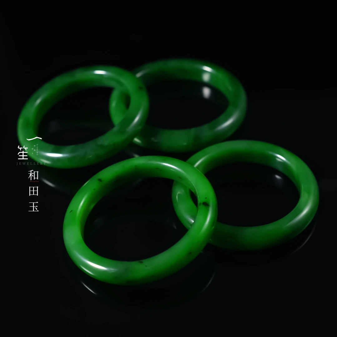 【一笙珠宝】收藏级和田玉辣阳绿手镯55~62圈 多样性发其一 YS23355