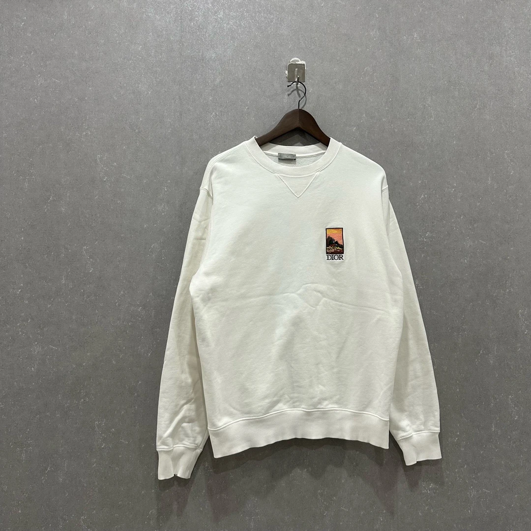 99新 DIOR/迪奥 纯色印花圆领套头长袖卫衣M码/003699