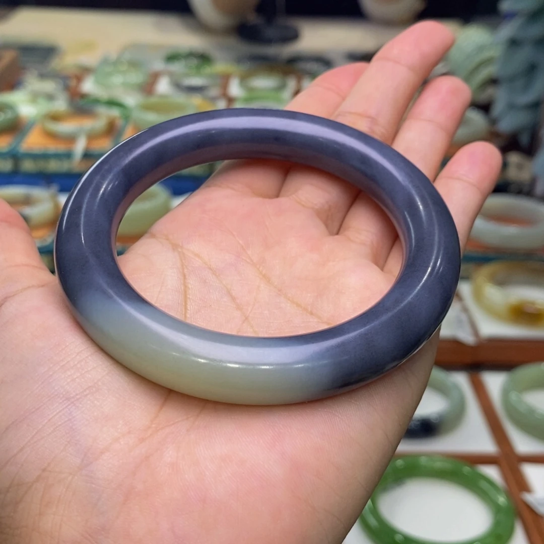 和田玉手镯未镶嵌和田玉籽青花5859