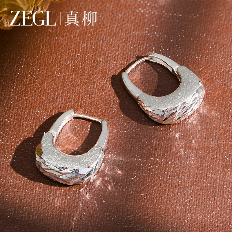 铜合金耳饰 ZEGL 镀K金【邂逅】简约耳环气质时尚百搭复古小众设计