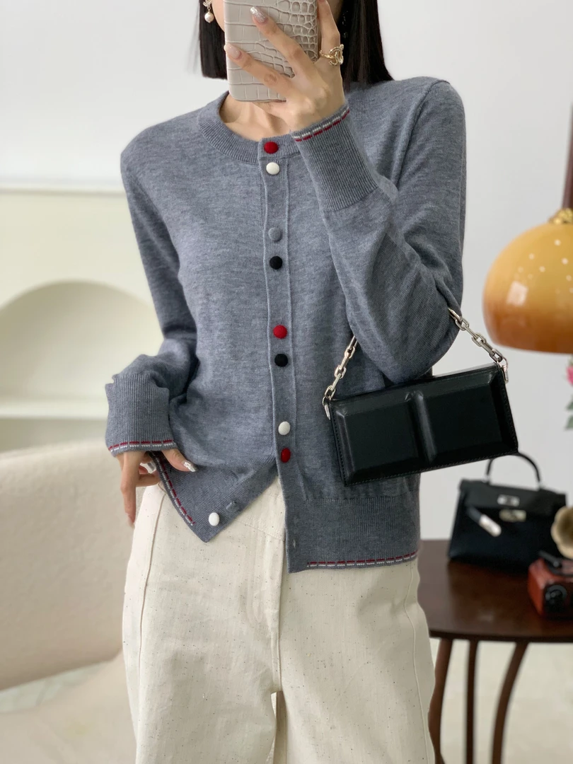 669早春款2025精纺羊毛开衫女韩版短款百搭外套气质显瘦羊毛上衣