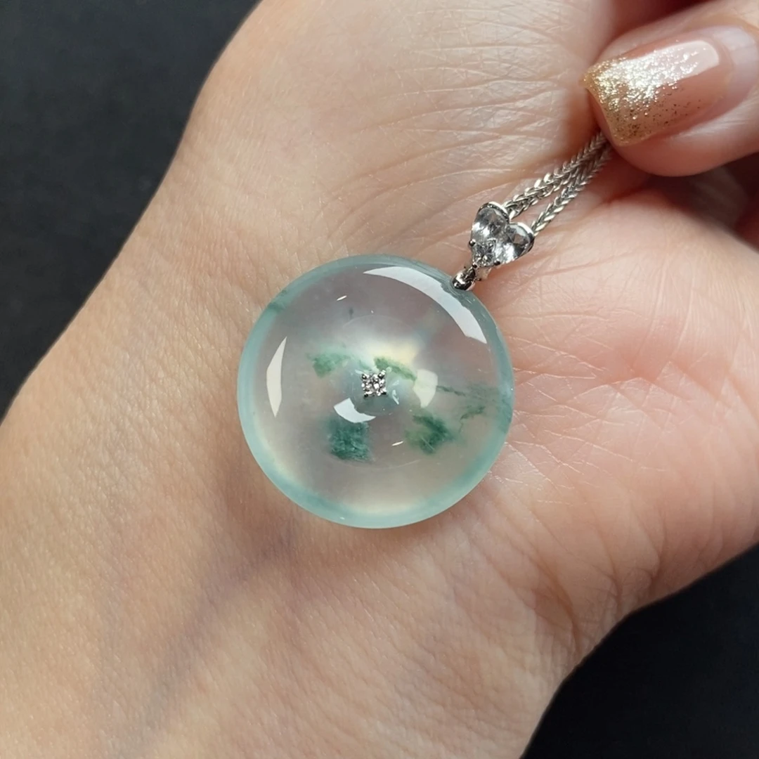 翡翠颈饰18K金镶嵌19.8-4.7