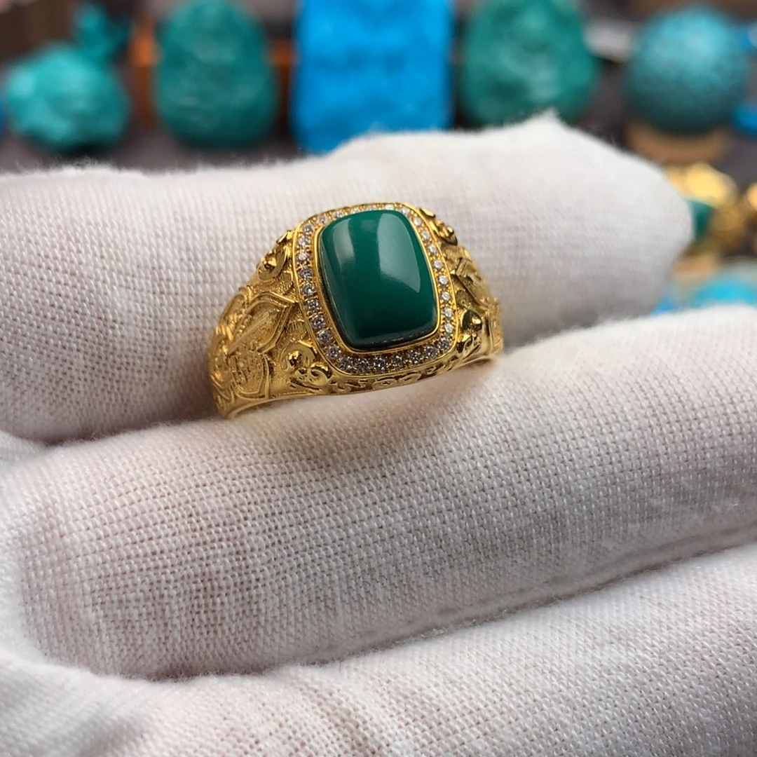 绿松石18K金镶嵌发饰