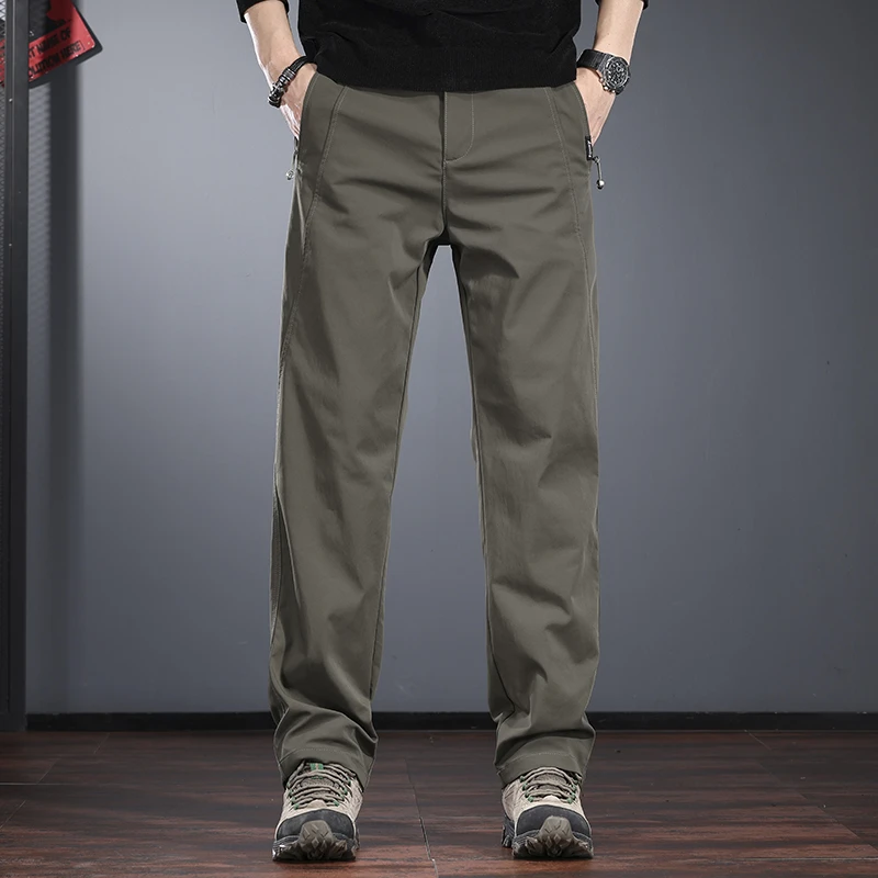 户外冲锋休闲裤男秋季宽松显瘦直筒裤高端轻熟风防泼水徒步登山裤