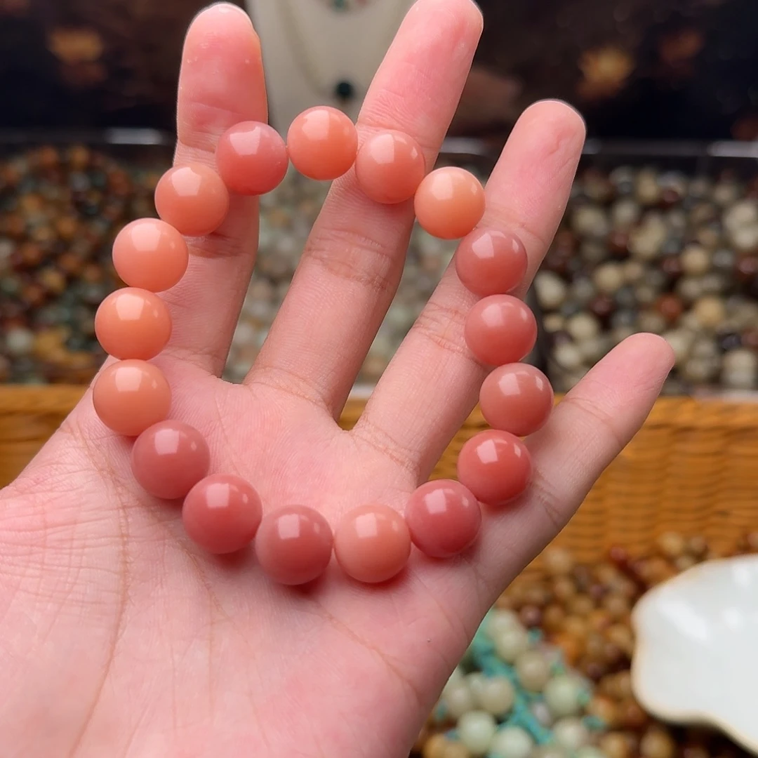 菩提根/象牙果吊坠一条粉玉菩提12圆