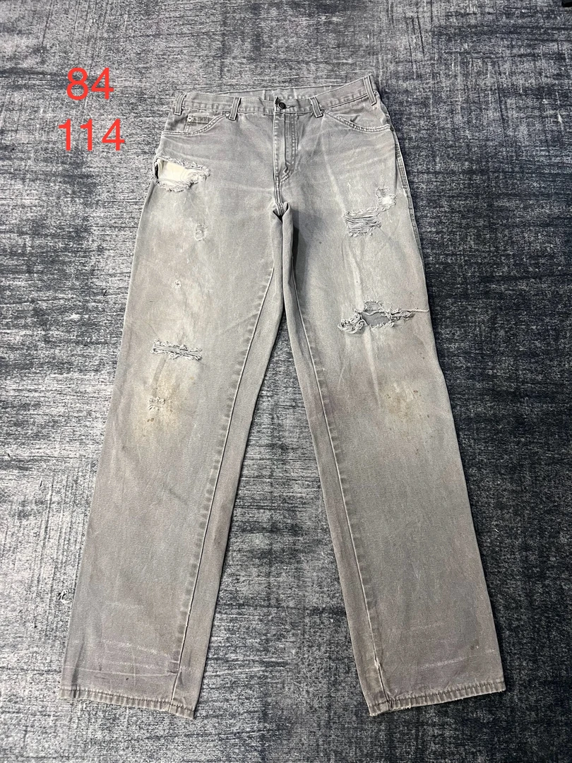 VintageDickies1939复古水洗灰伐木裤 W84/L114