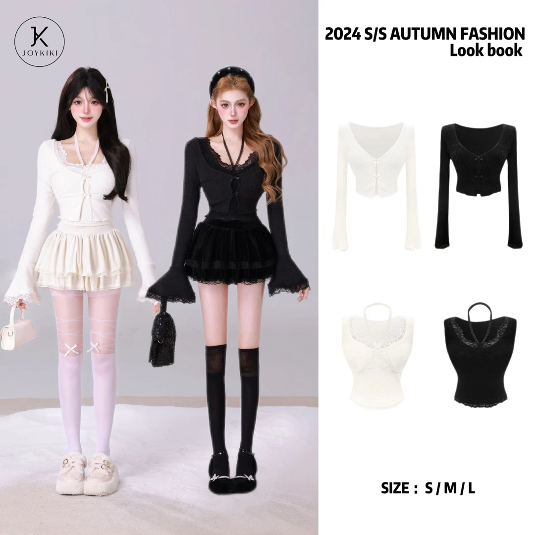 【JOYKIKI 清清!】【芭蕾女主】初秋辣妹拼接设计感显瘦套装 J24D153