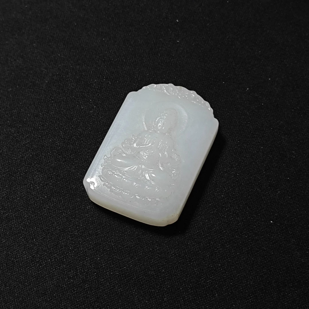 719民国和田白玉观音牌