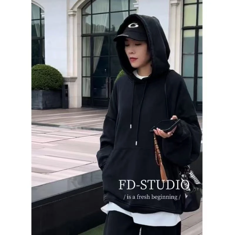 【梵町定制】FD27892设计师款娃娃衫卫衣宽松炒色套头卫衣外套