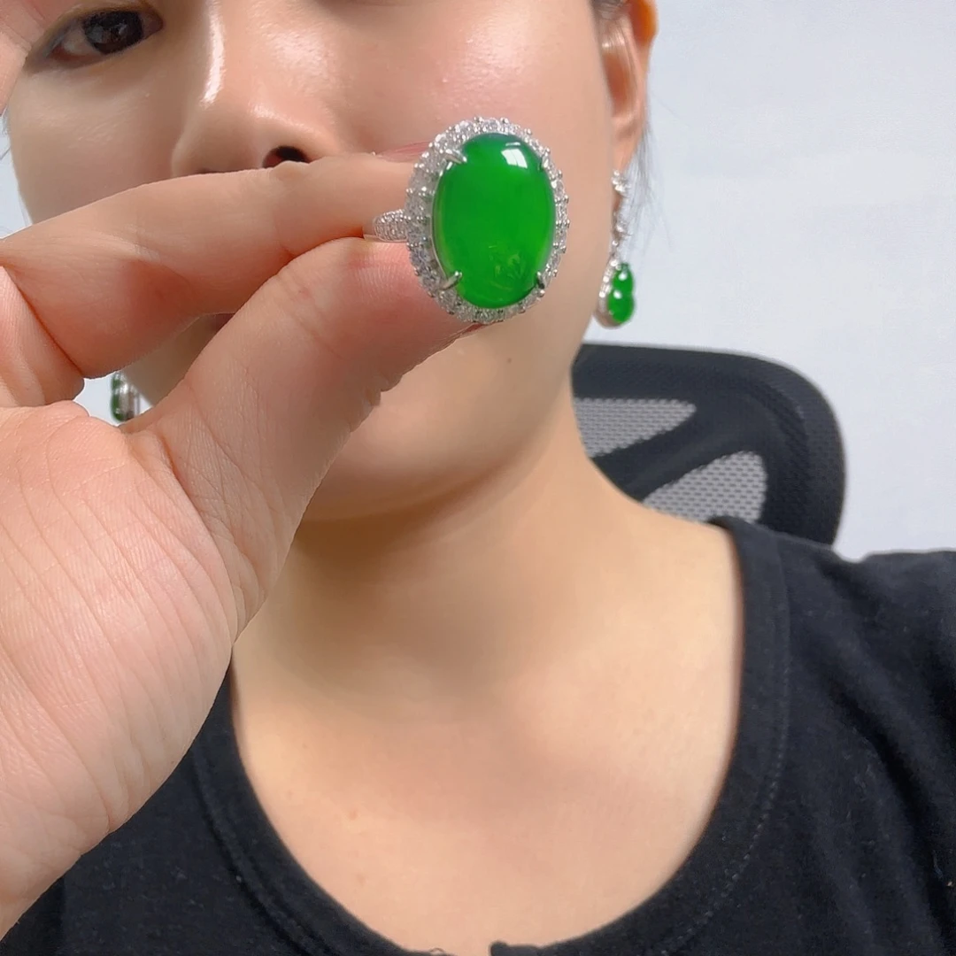 四***享翡翠银S925镶嵌吊坠(不含链)