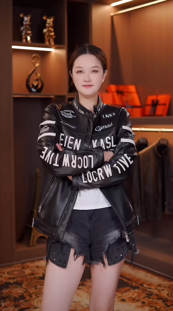 高档真皮羊皮二代机车服经典修身刺绣夹克海宁男款皮衣休闲男外套