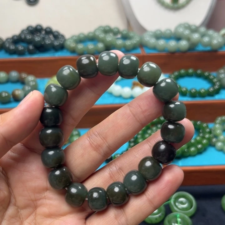 和田玉未镶嵌手链卡12