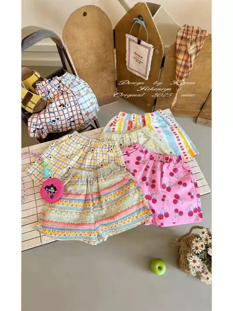 【沙滩裤】二Hihoniya~2025夏季亲子动物印花吸汗透气薄款短裤爆款