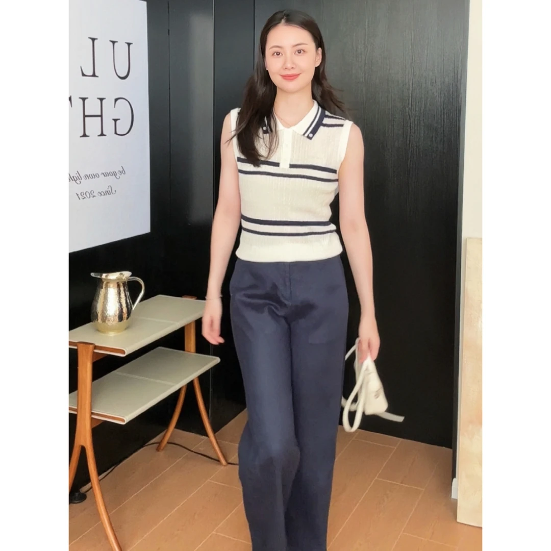 ulight 老钱风100亚麻显瘦休闲直筒裤