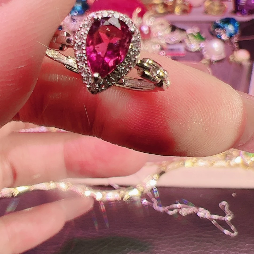 碧玺碧玺戒指银S925镶嵌